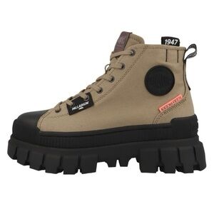 Palladium Tan and Black Combat Boots with Rugged Soles Women’s NIB NEVER WORN